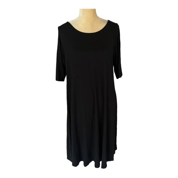 Comfy USA Black Short Sleeve Tunic Dress Size Medium Modal - Picture 1 of 7